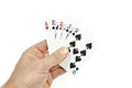 Poker player holding high card