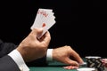 Poker player winning hand of cards royal flush