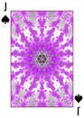 Poker playing card with lilas snowflake in ultra violet color