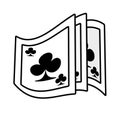 Poker playing card magician outline