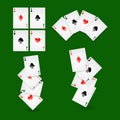 Poker playing cards for casino or solitaire game vector icons Royalty Free Stock Photo