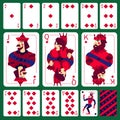 Poker Playing Cards Diamond Suit Set