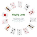 Poker Playing Cards Full Deck Banner Card Circle. Vector