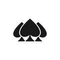 Poker playing cards logo. Spades pyramid. Playing card deck, suit icon isolated on white Royalty Free Stock Photo