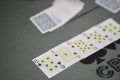 poker. playing cards for poker on green casino table. Royalty Free Stock Photo