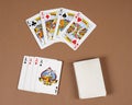 Poker playing cards  full deck. Classic design of playing cards poker Games. Royalty Free Stock Photo