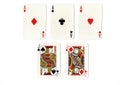 Poker playing cards showing a full house. Royalty Free Stock Photo