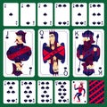 Poker Playing Cards Spade Suit  Set Royalty Free Stock Photo