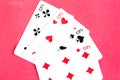 Poker quads playing card Royalty Free Stock Photo