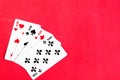 Poker quads playing card Royalty Free Stock Photo