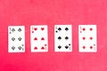 Poker quads playing card Royalty Free Stock Photo