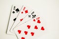 Poker quads playing card Royalty Free Stock Photo