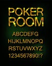 Poker room font golden symbol