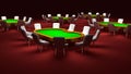 Poker room, Poker tables with chairs