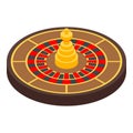 Poker roulette icon, isometric style