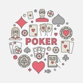 Poker round colorful illustration