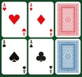 Poker set with isolated cards - Aces and card backs