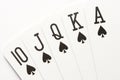 Poker - spades royal flush Royalty Free Stock Photo