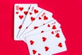 Poker straight flush playing cards Royalty Free Stock Photo