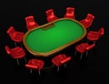 Poker table with chairs Royalty Free Stock Photo