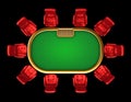 Poker table with chairs top view Royalty Free Stock Photo