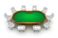 Poker table with chairs top view Royalty Free Stock Photo