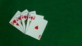 Poker table. The combination of playing cards. Win at the casino. Black Jack. Betting at the casi Royalty Free Stock Photo