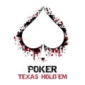 Poker texas holdem illustration with grunge effect