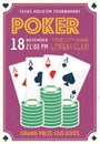 Poker tournament invitation colored poster Royalty Free Stock Photo