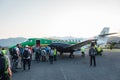 Yeti Airlines plane at Pokhara airport, Nepal