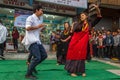 Dancers perform during the Tihar festival in Pokhara, Nepal Royalty Free Stock Photo