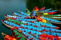 Colorful Rowboats on Lake