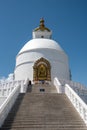 The famous World Peace Pagoda buddhist temple, Shanti Stupa, Pokhara Nepal Royalty Free Stock Photo