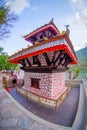 POKHARA, NEPAL - SEPTEMBER 04, 2017: Tal Barahi Temple, located at the center of Phewa Lake, is the most important