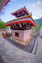 POKHARA, NEPAL - SEPTEMBER 04, 2017: Tal Barahi Temple, located at the center of Phewa Lake, is the most important