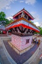 POKHARA, NEPAL - SEPTEMBER 04, 2017: Tal Barahi Temple, located at the center of Phewa Lake, is the most important