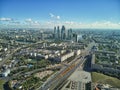 Poklonnaya Hill in Moscow, Russia, aerial drone view