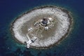 Pokonji Dol lighthouse from air Royalty Free Stock Photo