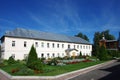 Pokrov, Vladimir region, Russia - September, 2020: Pokrovsky Holy Vvedensky Island Monastery. Orthodox female monastery on island