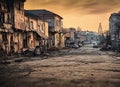 Pokrovsk, Donetsk, Ukraine. Fictional Gritty Places Art. Royalty Free Stock Photo