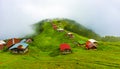 Pokut Plateau view with foggy weather.  Rize, Turkey. Royalty Free Stock Photo