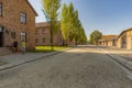 Poland Auschwitz 19-September 2018 View of one of the streets with on either side the stone barracks of concentration camp Auschwi