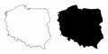 Poland silhouette maps