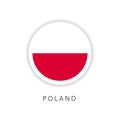 Poland Button Flag Vector Template Design Illustrator Royalty Free Stock Photo