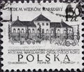 POLAND-CIRCA 1965 : A post stamp printed in Poland showing the Arsenal building in 1830s, in Warsaw