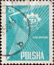 POLAND-CIRCA 1957: A post stamp printed in Poland showing a the emblem of the Trade Fair in Poznan