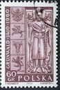 POLAND-CIRCA 1960 : A post stamp printed in Poland showing Building details in memory of the Battle of Grunwald. The 550th Anniver