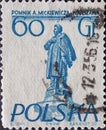 POLAND-CIRCA 1955 : A post stamp printed in Poland showing a Warsaw figure: Adam Mickiewicz