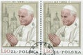 POLAND, circa 1982: postage stamp printed in Poland showing an image of John Paul II, circa 1982 Royalty Free Stock Photo