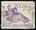 POLAND - CIRCA 1978: stamp 1 Polish zloty printed by Republic of Poland, shows sculpture Peace, by Andre le Brun 1 Royalty Free Stock Photo